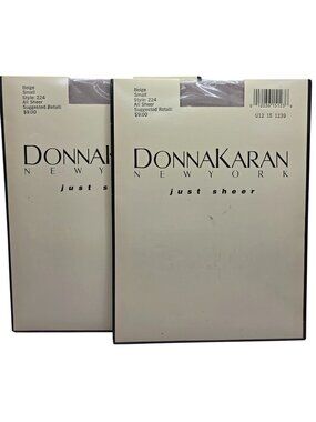 Vtg Donna Karan New York Just Sheer Beige Hosiery Style 224 Small All Sheer New